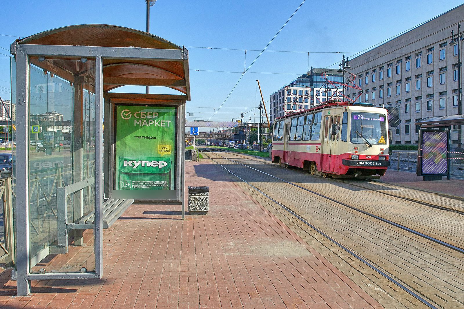 Фотография рекламного носителя, тип: Остановка 1.8x1.2, адрес: Московский пр-т., д.139, поз.1, Санкт-Петербург, Россия. Сторона В №165276