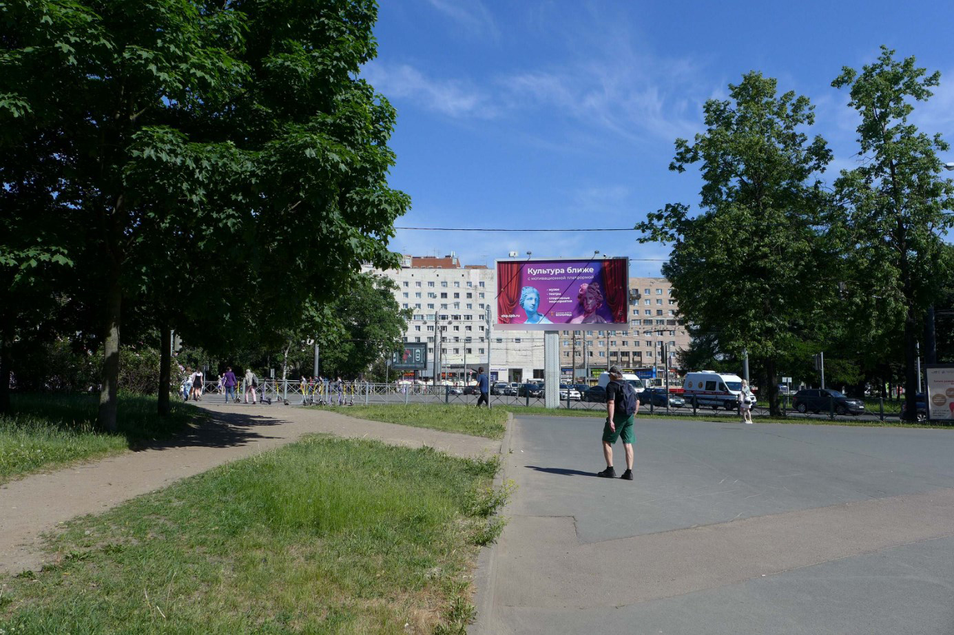 Фотография рекламного носителя, тип: Билборд 3x6, адрес: Мужества пл. Х Тореза пр-т., Санкт-Петербург, Россия. Сторона Б №673147