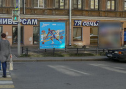 Фотография рекламного носителя, тип: Афиша 1.75x1.8, адрес: 10-я и 11-я линия В.О. ул. Х Малый пр-т., В.О., д.33, установка 2, Санкт-Петербург, Россия. Сторона A №1099834