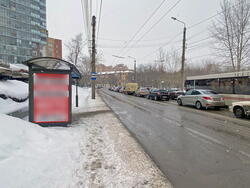 Фотография рекламного носителя, тип: Остановка 1.8x1.2, адрес: Академика Киренского ул., д.75, Красноярск, Красноярский край, Россия. Сторона Б №1029647