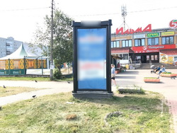 Фотография рекламного носителя, тип: Пиллар 3x1.4, адрес: Галушина ул., д.15, поз.2, Архангельск, Архангельская область, Россия. Сторона А №766031