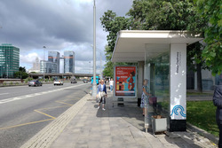 Фотография рекламного носителя, тип: Остановка 1.8x1.2, адрес: Ленинградский пр-т., д.44, поз.1, Москва, Россия. Сторона А №556682