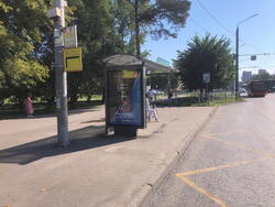 Фотография рекламного носителя, тип: Остановка 1.8x1.2, адрес: Восстания ул., ост. Разъезд Восстания, Казань, Республика Татарстан, Россия. Сторона Б №141577