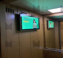 Фотография рекламного носителя, тип: Видеоэкран, адрес: Жилой комплекс «Машкова, д.14», Машкова ул., д.14, Москва, Россия. Сторона/вариант №1326831
