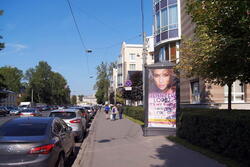 Фотография рекламного носителя, тип: Пиллар 3x1.4, адрес: Боткинская ул., д.15, Санкт-Петербург, Россия. Сторона А №144052