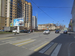 Фотография рекламного носителя, тип: Билборд 3x6, адрес: Большеохтинский пр-т., д.14 X Краснодонская ул., Санкт-Петербург, Россия. Сторона B №169020