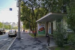 Фотография рекламного носителя, тип: Остановка 1.8x1.2, адрес: Северный б-р., д.12-14, Москва, Россия. Сторона А №316426