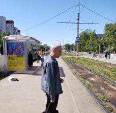 Фотография рекламного носителя, тип: Остановка, адрес: Рябикова ул., д.32, Абакан, Республика Хакасия, Россия. Сторона Б №1370707