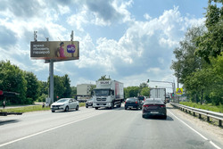 Фотография рекламного носителя, тип: Суперсайт 4x12, адрес: Л. Толстого ул. Х ММК А-107 а/д., 150м, Бронницы, Московская область, Россия. Сторона Б №298554