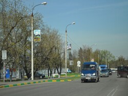 Фотография рекламного носителя, тип: Панель-кронштейн, адрес: Белокаменное ш., д.1А, Видное, Московская область, Россия. Сторона B №5593